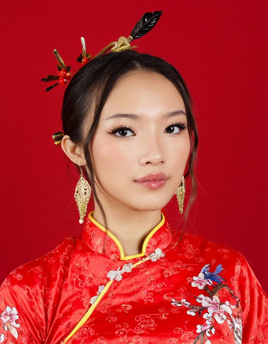 1girl,  attractive young chindo woman,  wearing chinese clothes on Tensor.Art