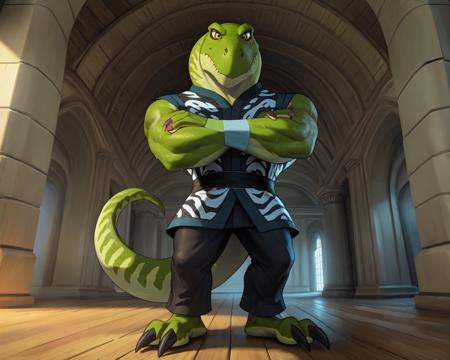 this photograph depicts a kan3 just standing there silently judging you,  kan3,  scalie on Tensor.Art