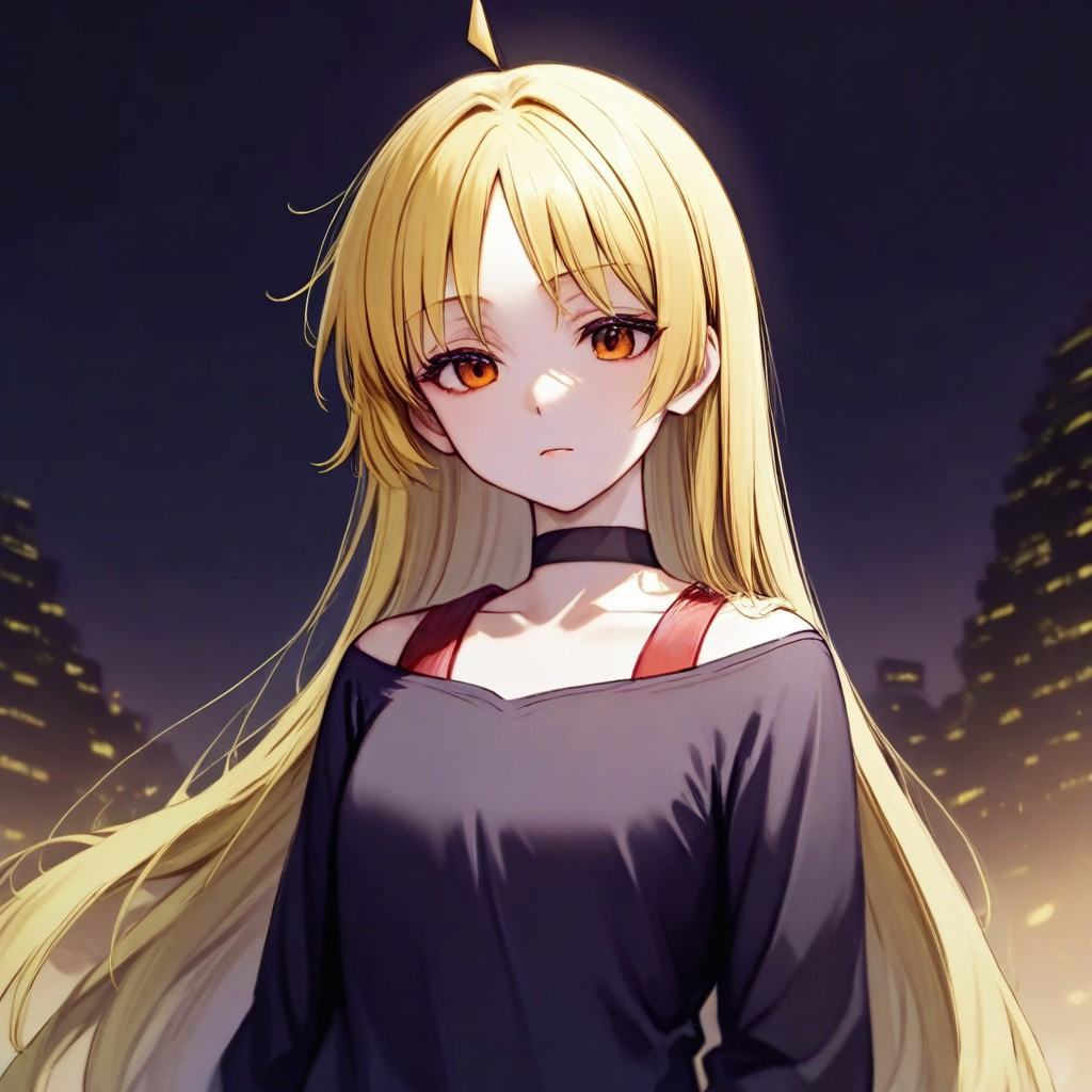 Seika Ijichi,  long blonde hair,  orange eyes on Tensor.Art