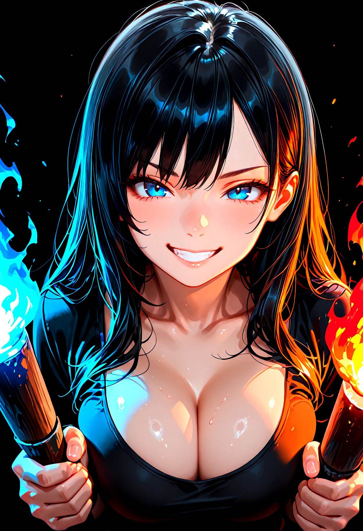 Smooth Quality,  1girl,  black hair on Tensor.Art