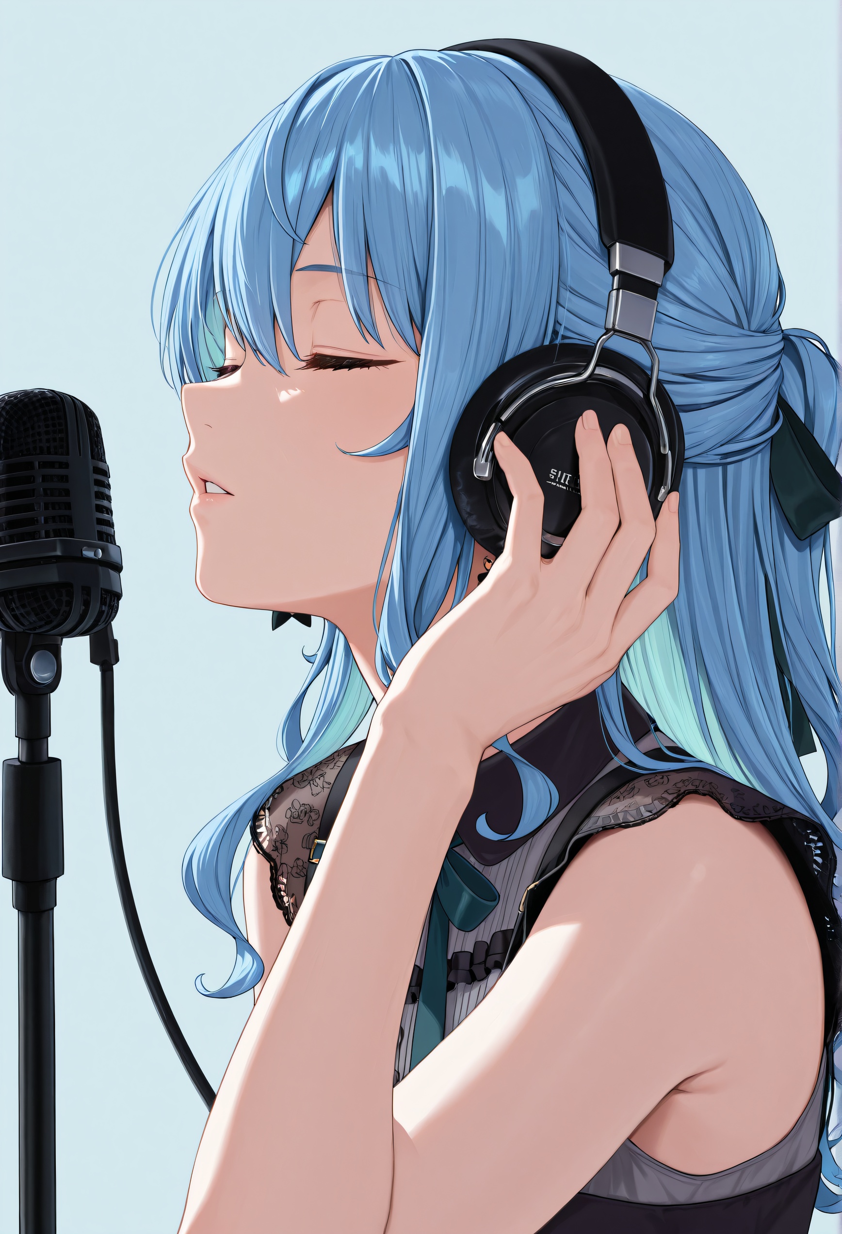 hoshimachi_suisei_(casual),  long hair,  half updo on Tensor.Art