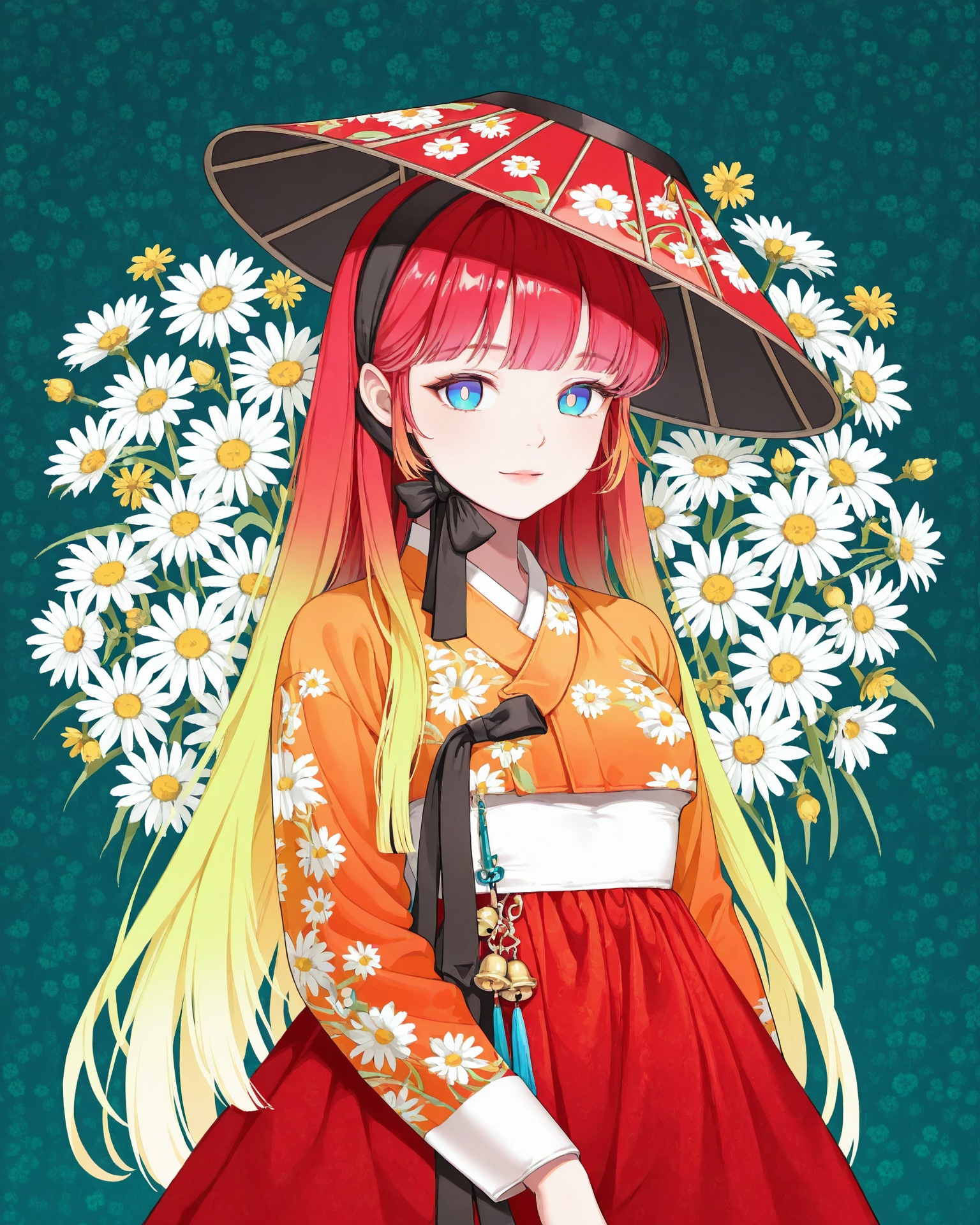 1girl,  jeonfa,  daisies on Tensor.Art