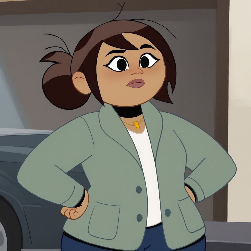 Sharon,  brown hair,  hair bun on Tensor.Art