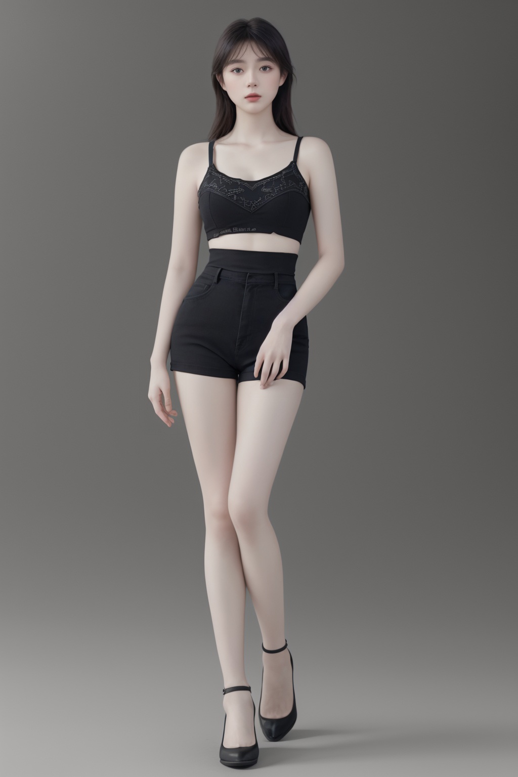 1girl,full body,(gray background),(8k, RAW photo, best quality, masterpiece:1.2),(realistic, photo-realistic:1.2),(raw photo) (extremely detailed CG unity 8k wallpaper),