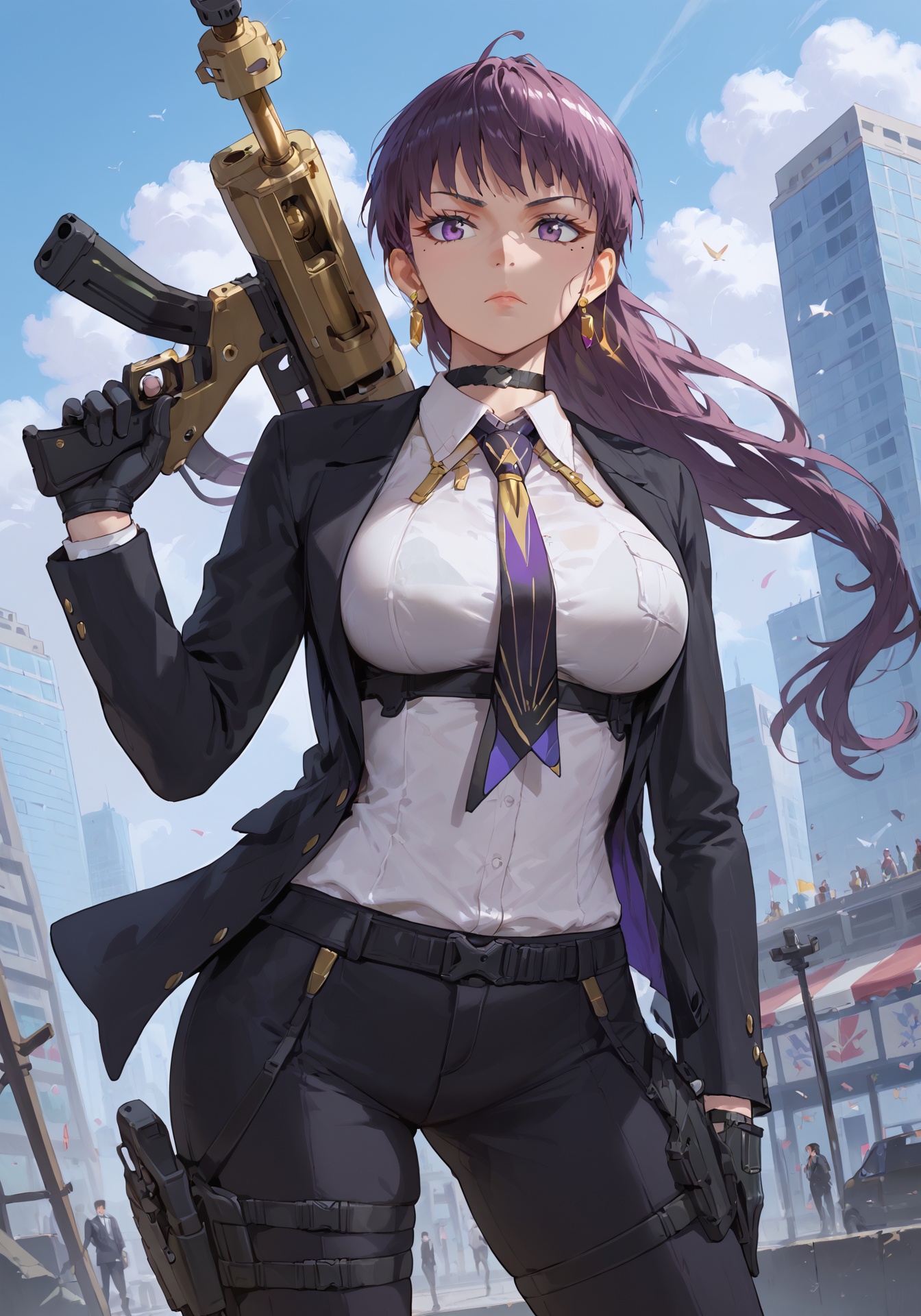 1girl,  nikkedollasuit,  black mechanical boots on Tensor.Art