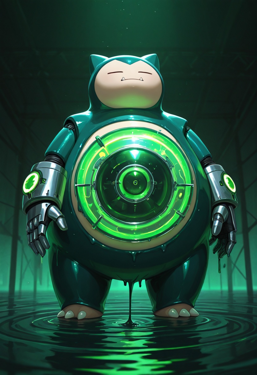 cinematic lighting,  biomechanical fusion theme1snorlax,  quantum-circuit belly patterns on Tensor.Art
