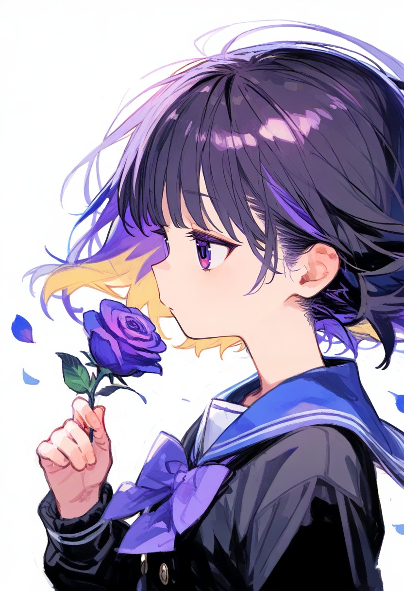 1girl,  solo,  flower on Tensor.Art