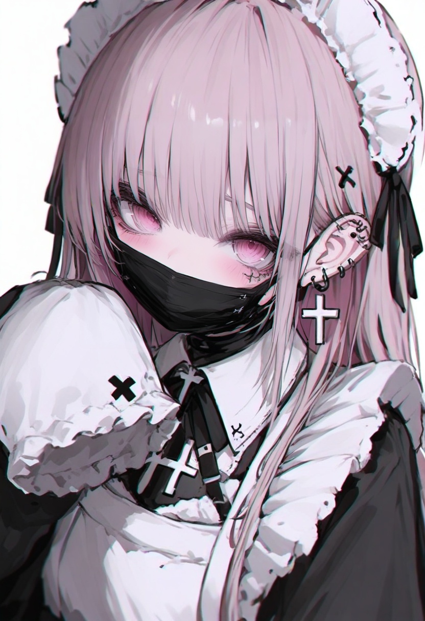 1girl,  solo,  cross earrings on Tensor.Art