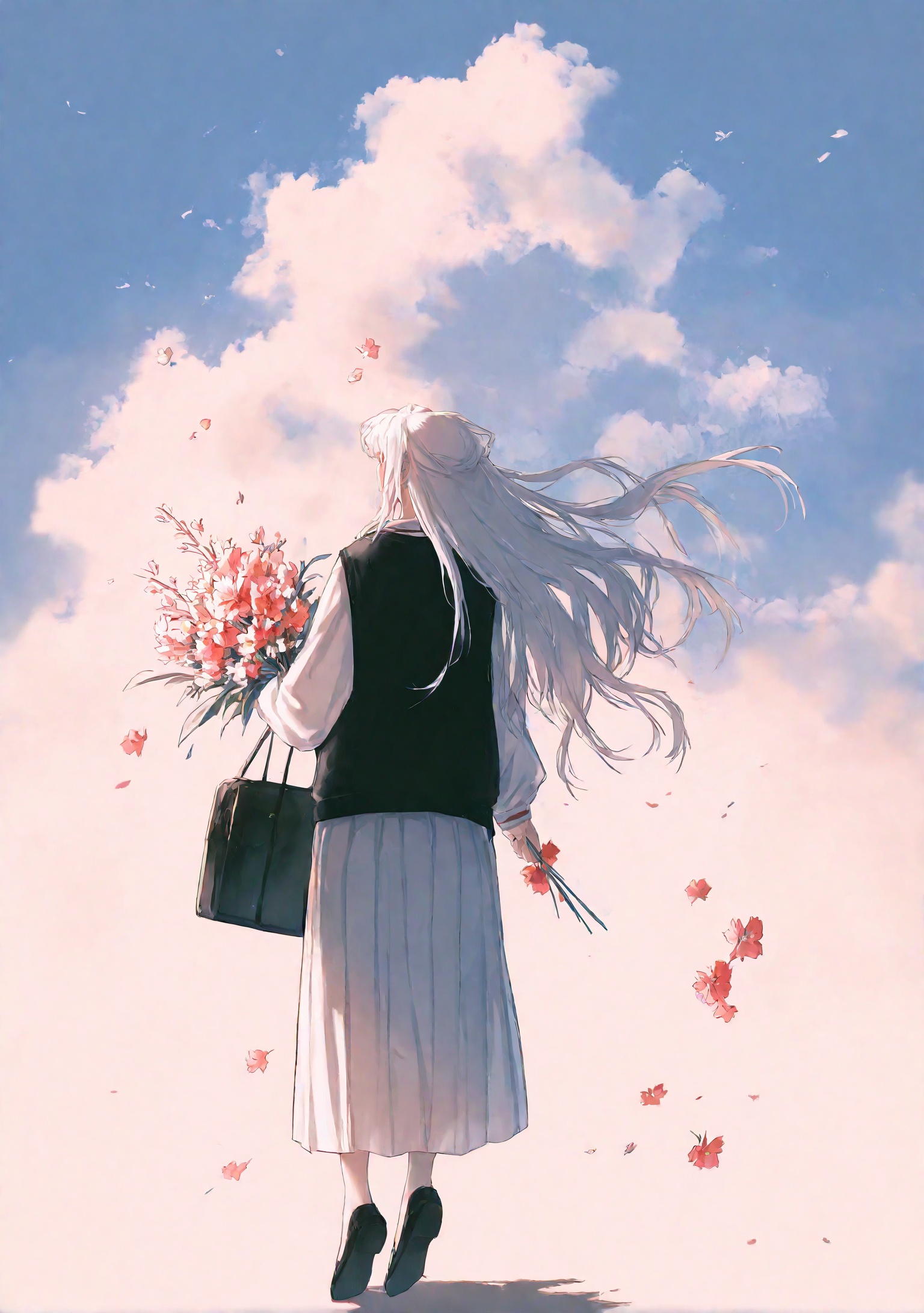 1girl,  bangs,  black vest on Tensor.Art