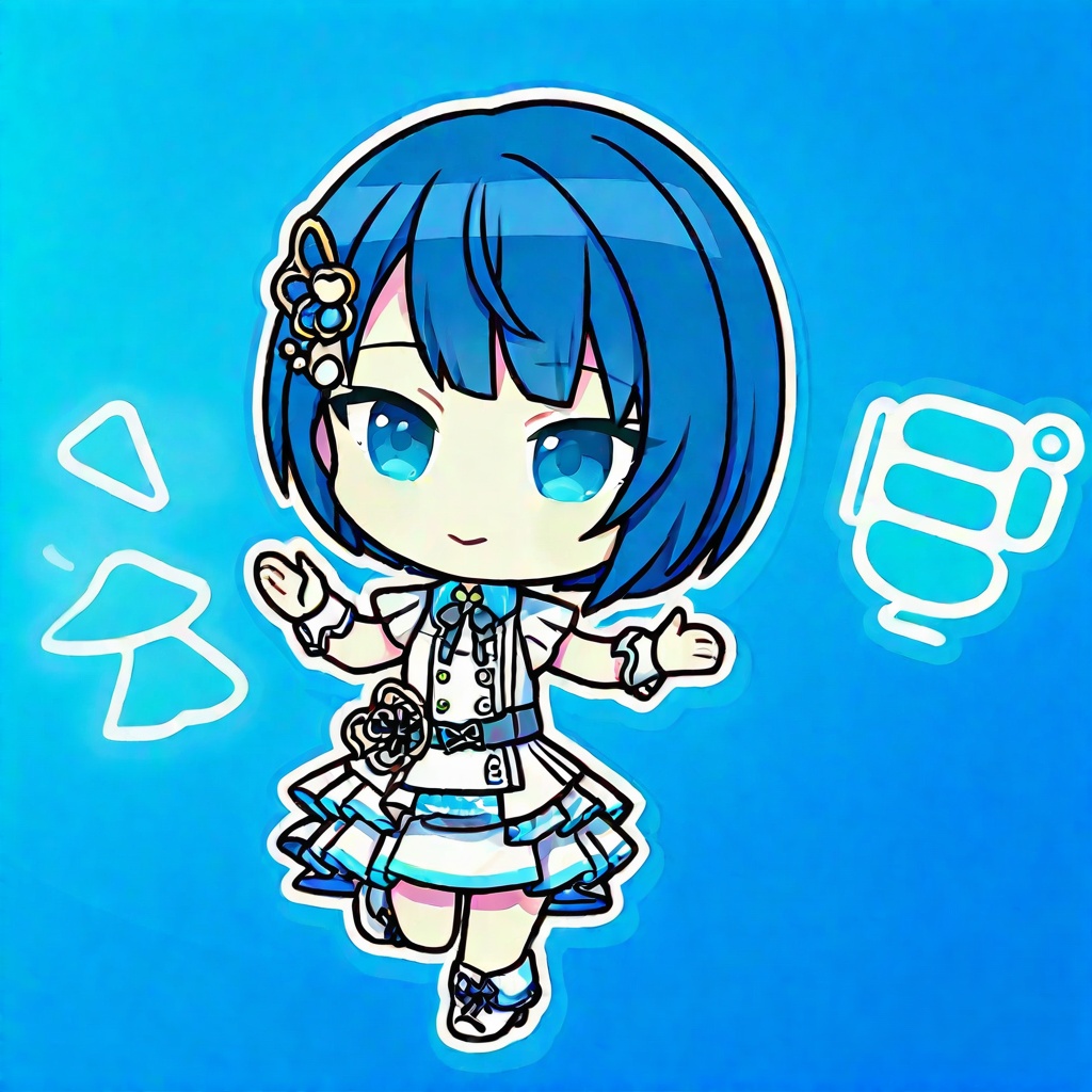 harukayt,  1girl,  blue hair on Tensor.Art