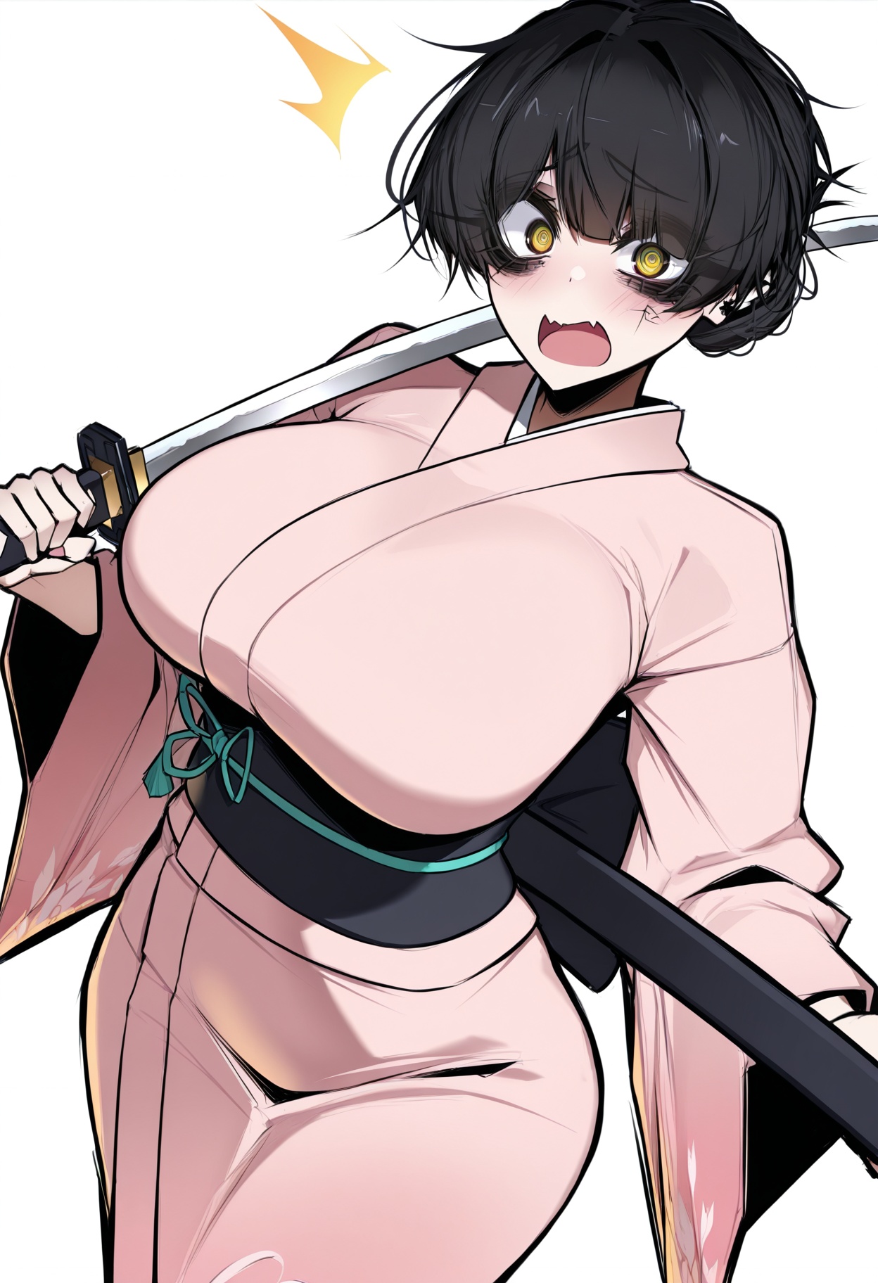 solo,  1girl,  black short hair on Tensor.Art