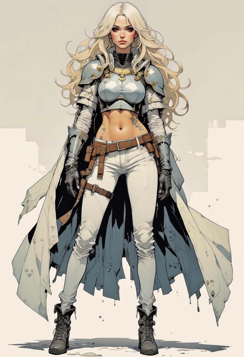 Mangaka style,  manga illustration.Portrait of beautiful woman,  muscular built on Tensor.Art
