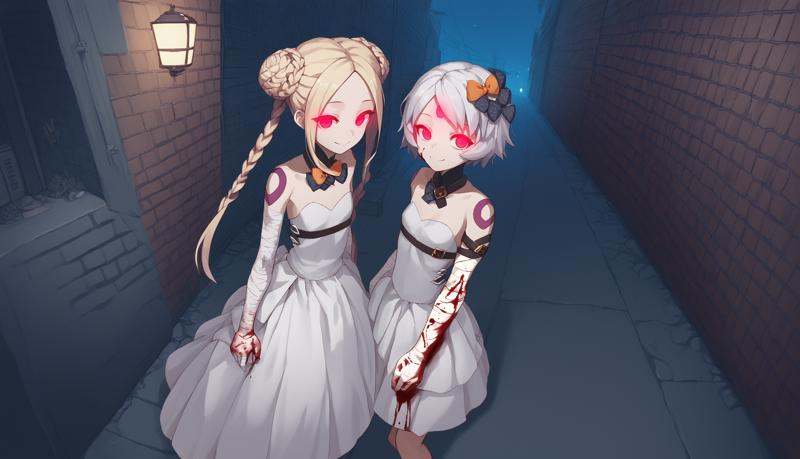 2girls,  blonde hair,  long hair on Tensor.Art