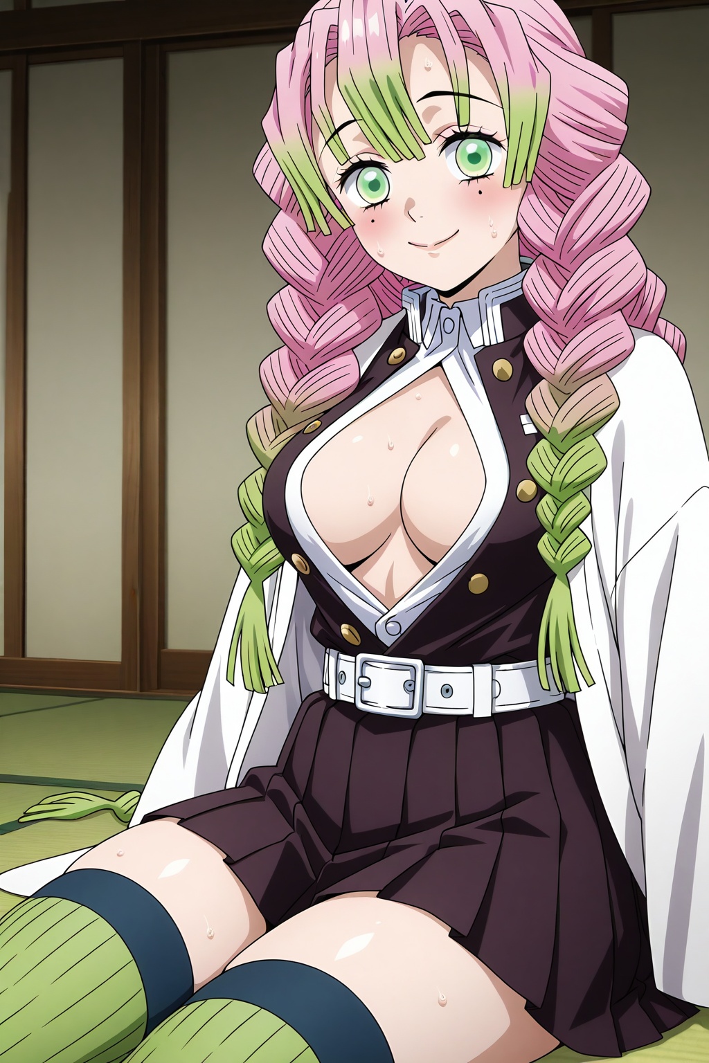 1girl,  demon_slayer_uniform,  kanroji_mitsuri on Tensor.Art