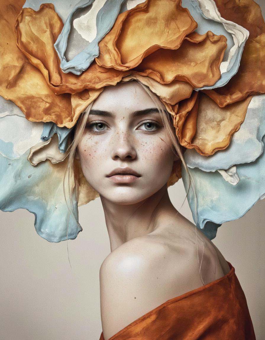 By Chris Luha and Dorota Pietrowiak.This is a high-resolution,  highly detailed photograph of a young woman with fair,  po...