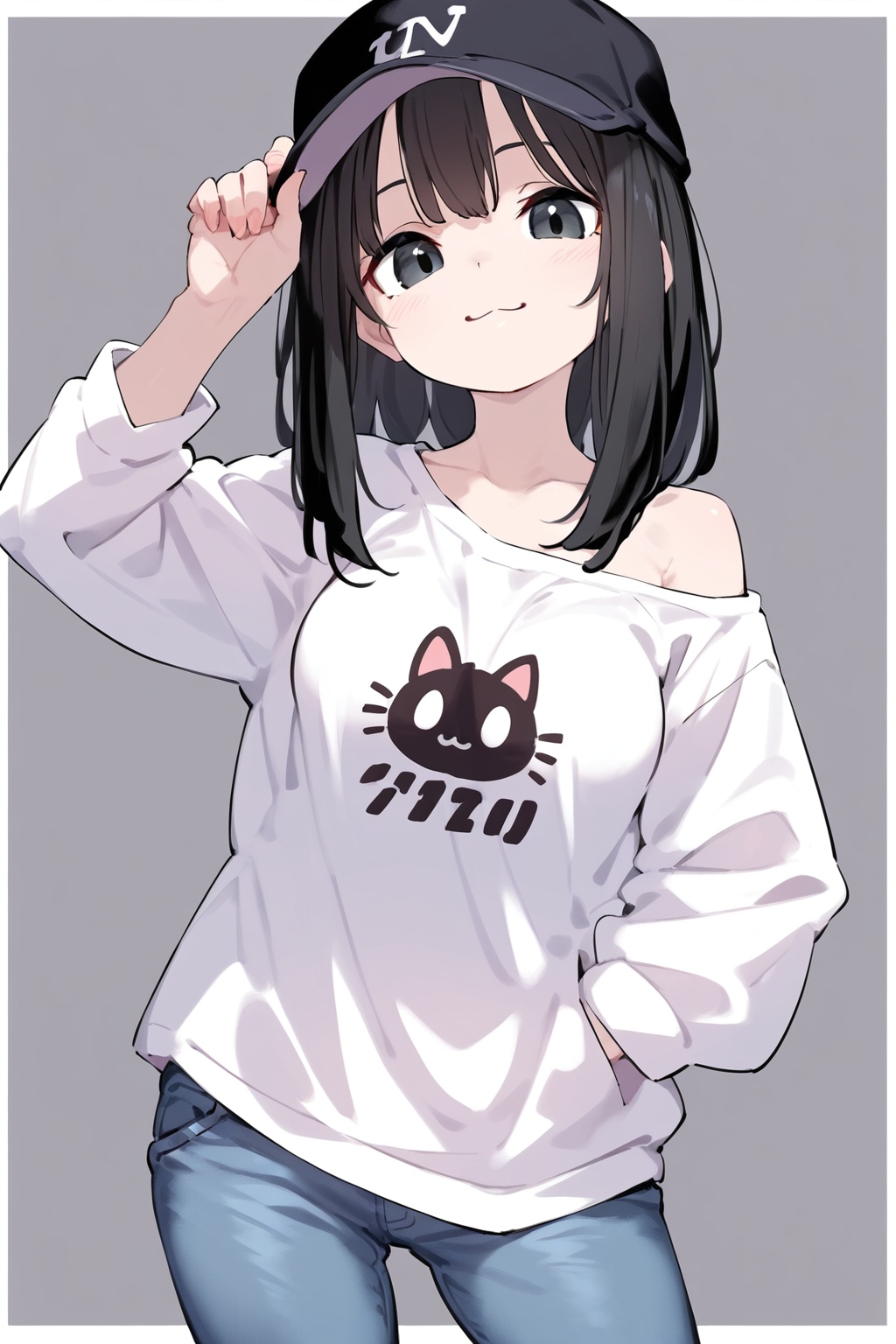 1girl,  solo,  black hair on Tensor.Art