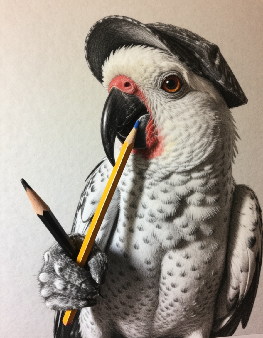 ehgraphite,  cockatiel dressed as a raper,  with cap and golden chaings and sunglasses on Tensor.Art