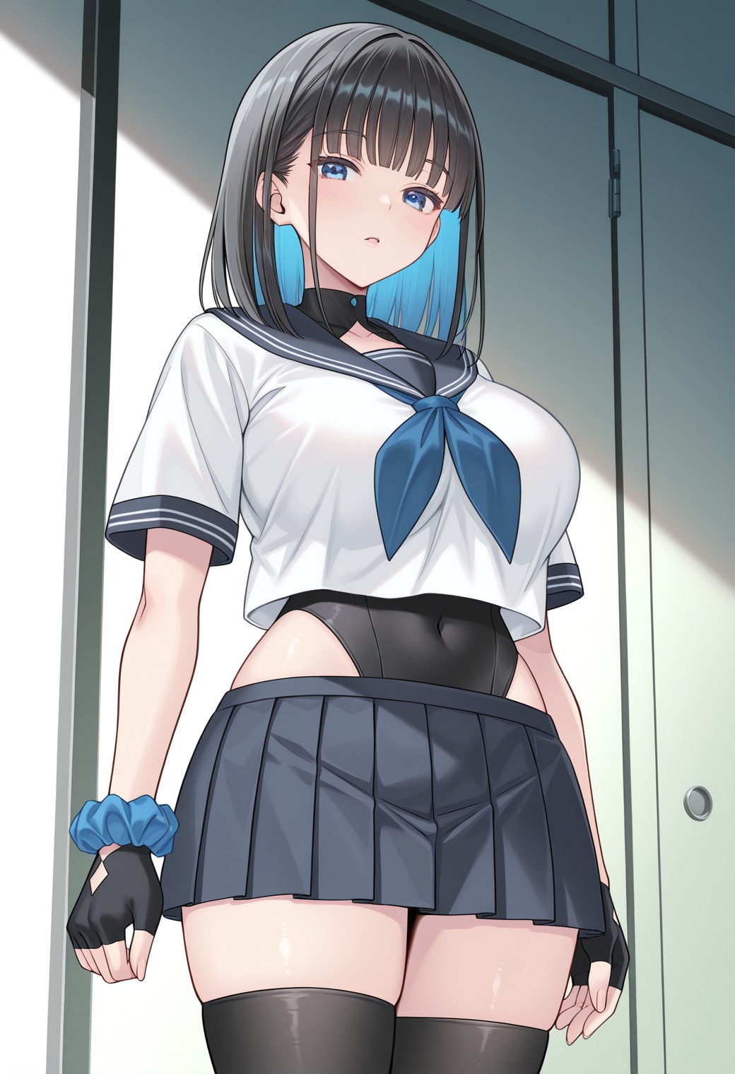 aohara nozomu,  blue eyes,  black hair on Tensor.Art