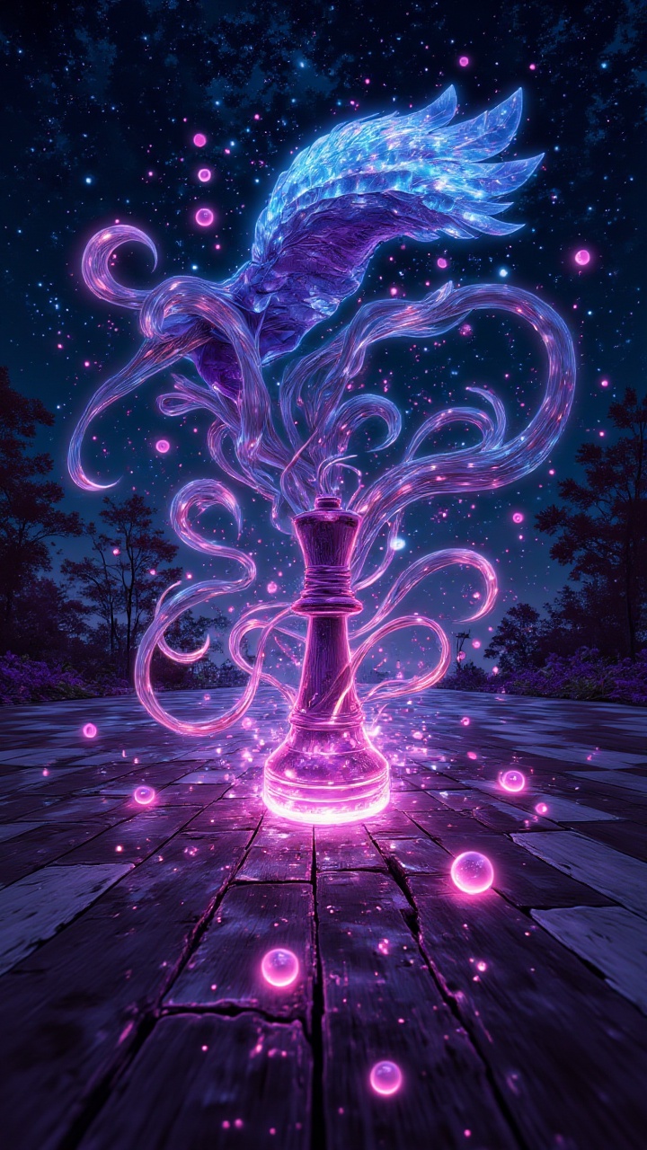 Epic Poster with a huge chessboard and echss figures ,  aidmaglow on Tensor.Art