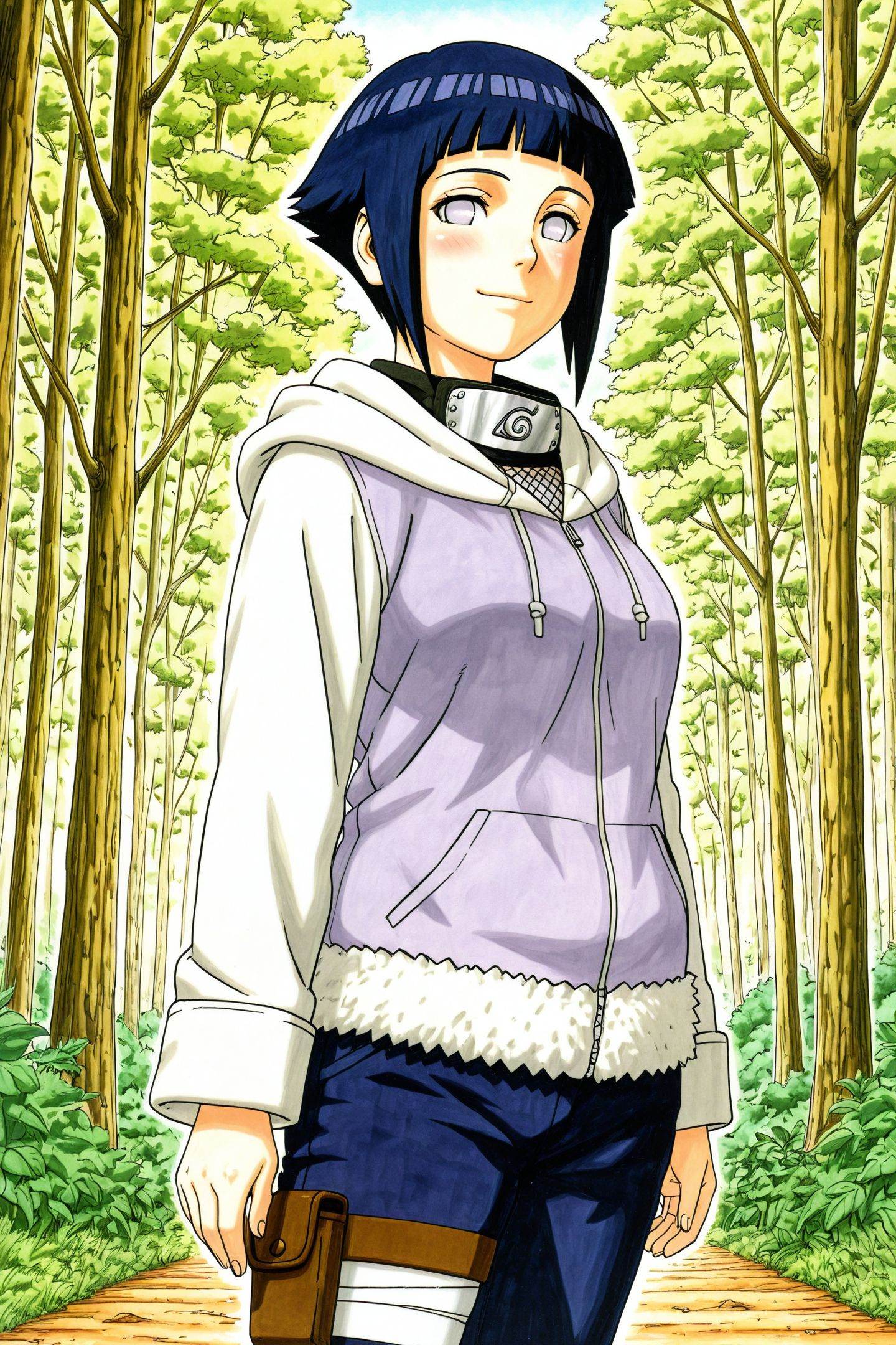Kishimoto Masashi Style,  hyuuga hinata,  short hair on Tensor.Art