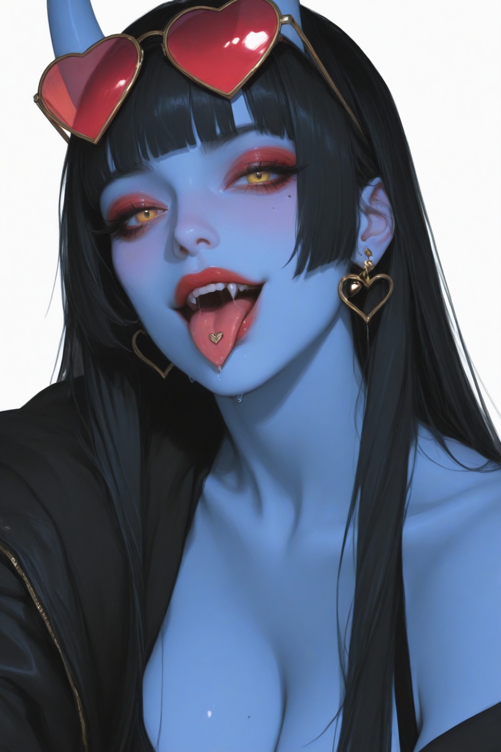 1girl,  tongue,  breasts on Tensor.Art