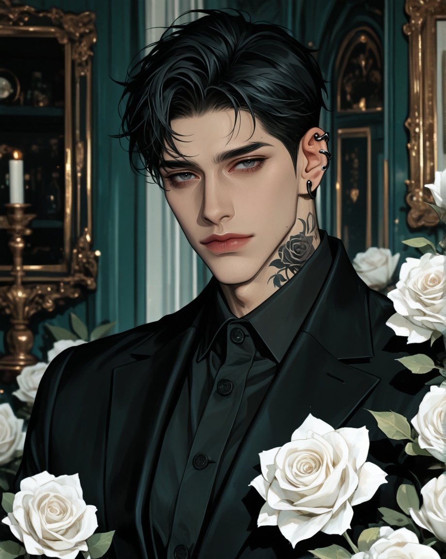 male focus,  solo,  mature on Tensor.Art