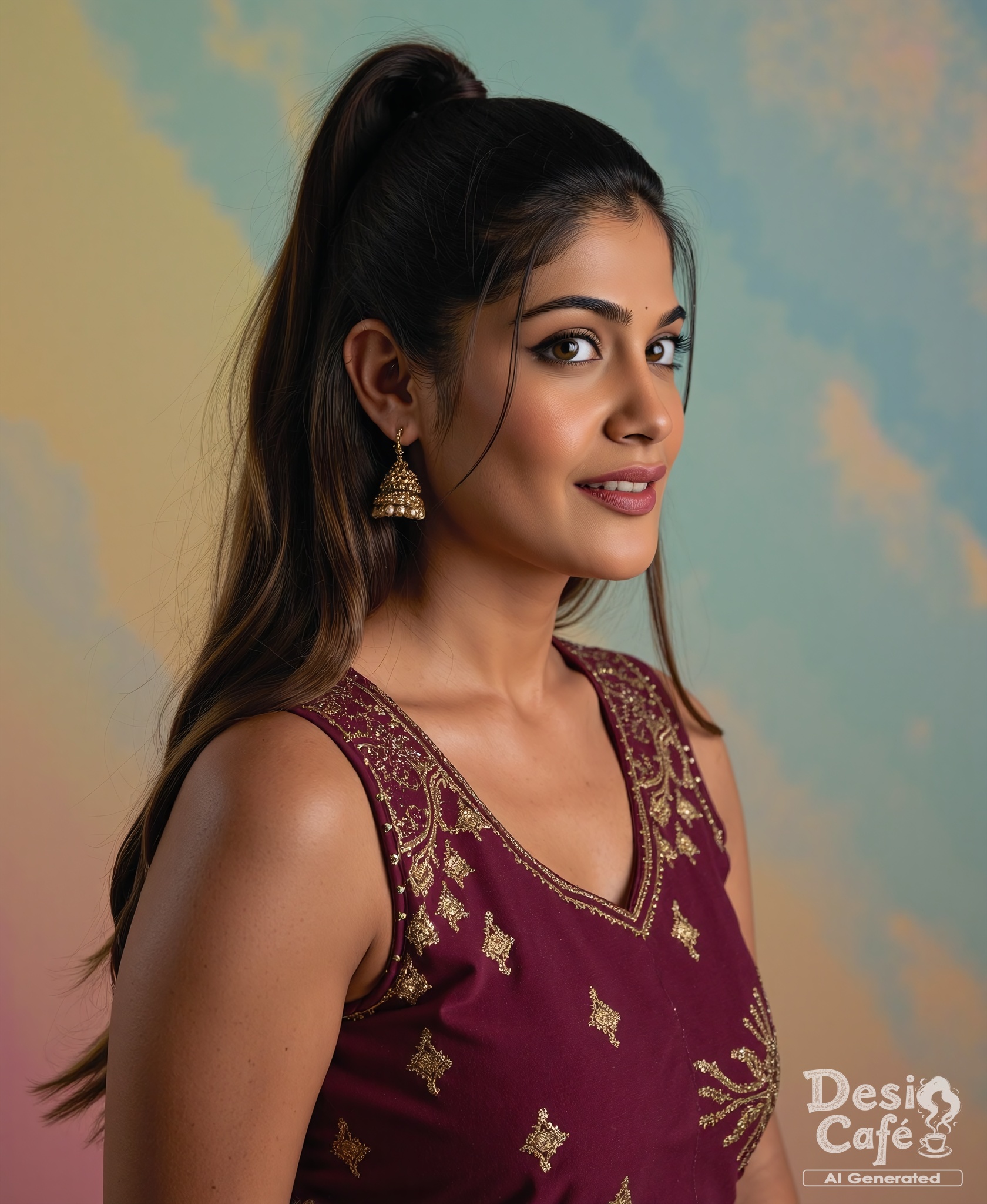 cowboy shot photo of Isha Keskar woman,  hyper realistic photo that is safe for work,  shouting on Tensor.Art