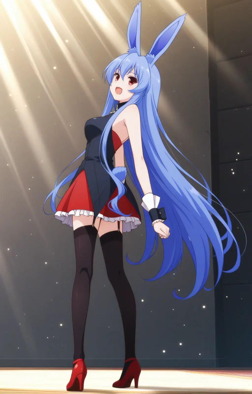 pc-kurousagi,  red eyes,  long hair on Tensor.Art
