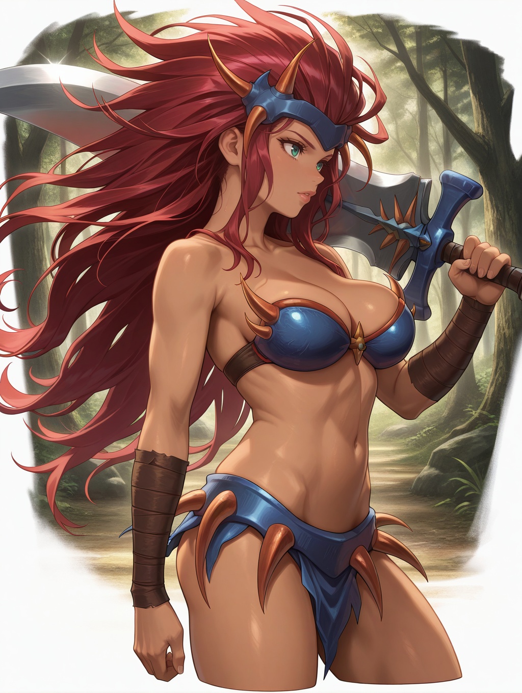 tribal,  amazoness swords woman,  1girl on Tensor.Art