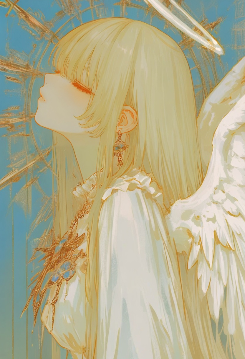 1girl,  solo,  halo on Tensor.Art