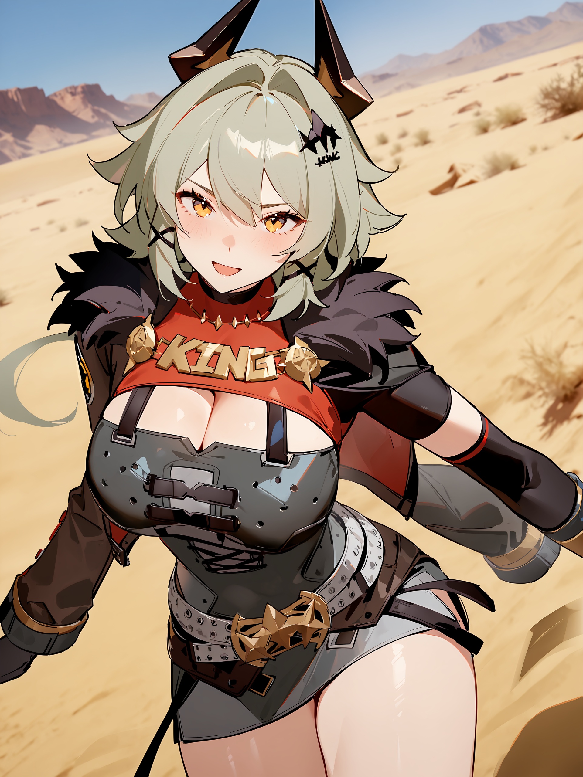 1girl,  caesar king \(zenless zone zero\),  horns on Tensor.Art