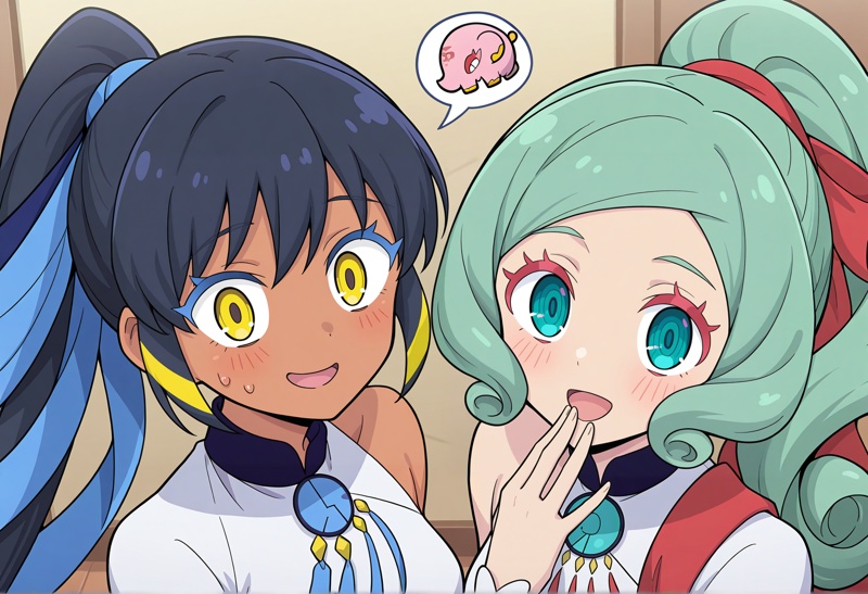 anime coloring,  2girls,  take your pick on Tensor.Art