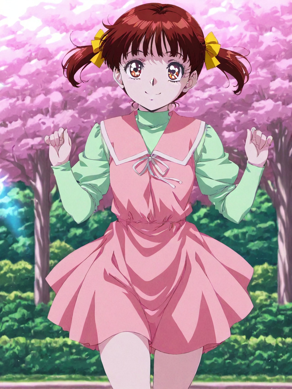 shinohara miho,  twintails,  green sleeves on Tensor.Art