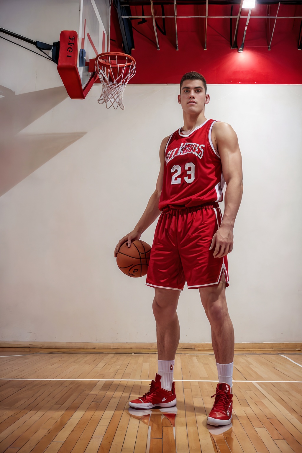 gymnasium,  high ceiling,  basketball hoop on Tensor.Art