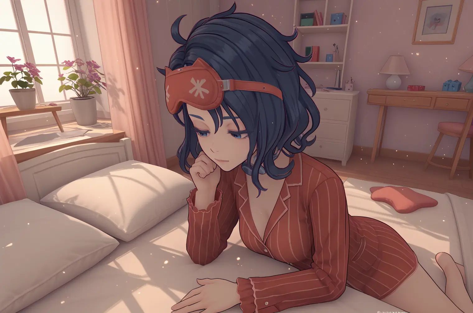 SleepyMita,  1girl,  sleep mask on Tensor.Art