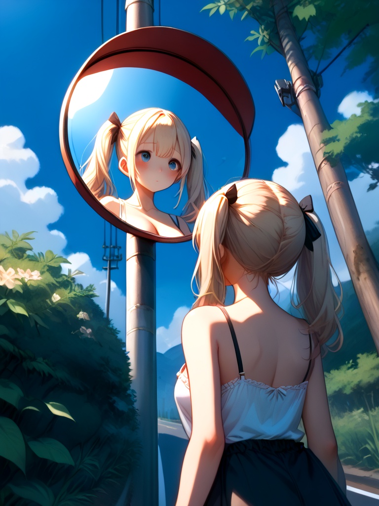 score_9,  source_anime,  convex mirror on utility pole on Tensor.Art