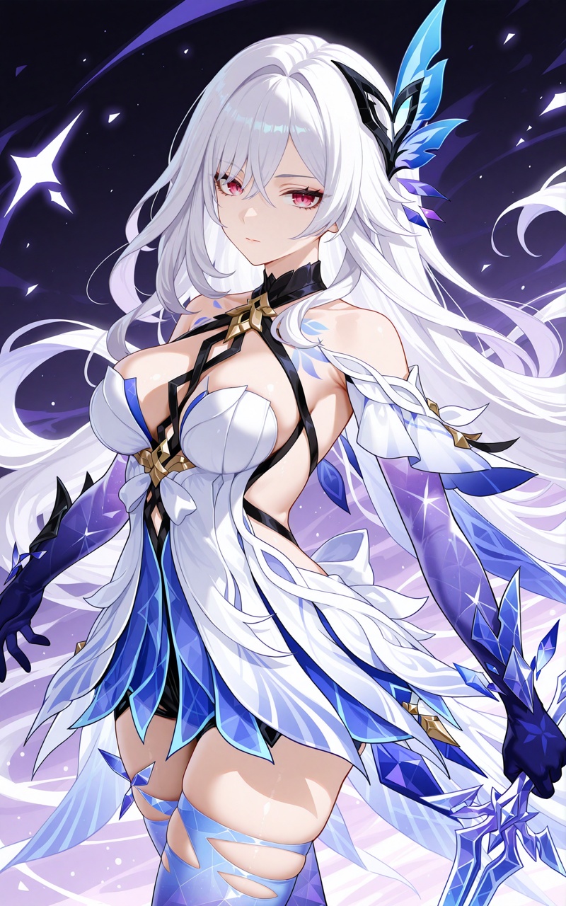 skirk\(genshin impact\),  1girl,  hair ornament on Tensor.Art