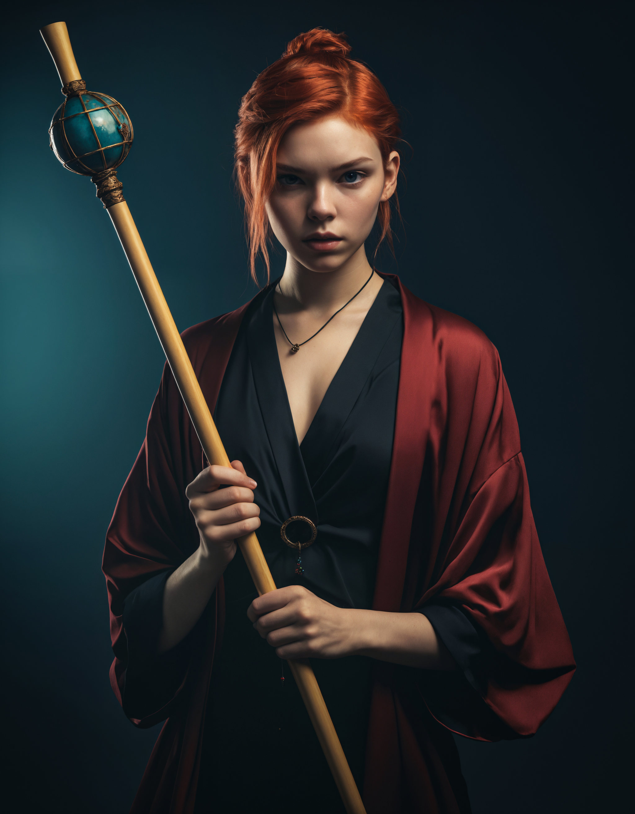 holding a staff,  orbstaff, on Tensor.Art