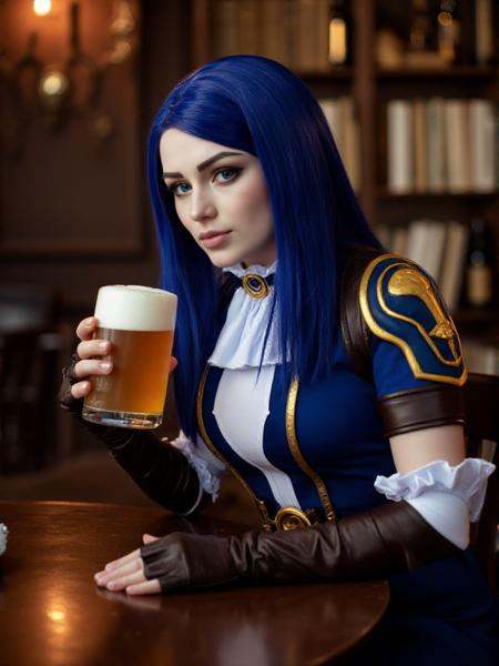 caitlyn kiramman,  long hair,  blue hair on Tensor.Art