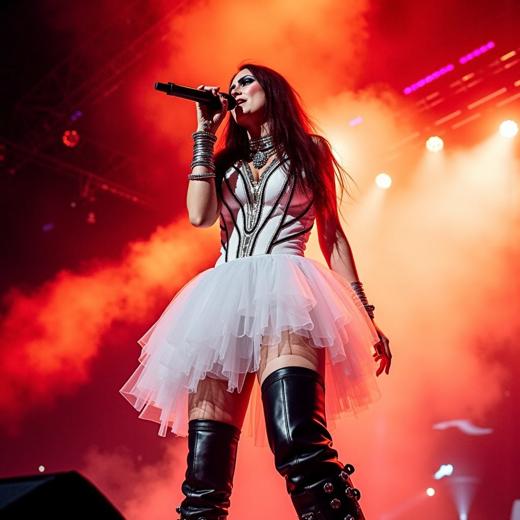 shrdl,  cinematic,  a metal rock singer on Tensor.Art