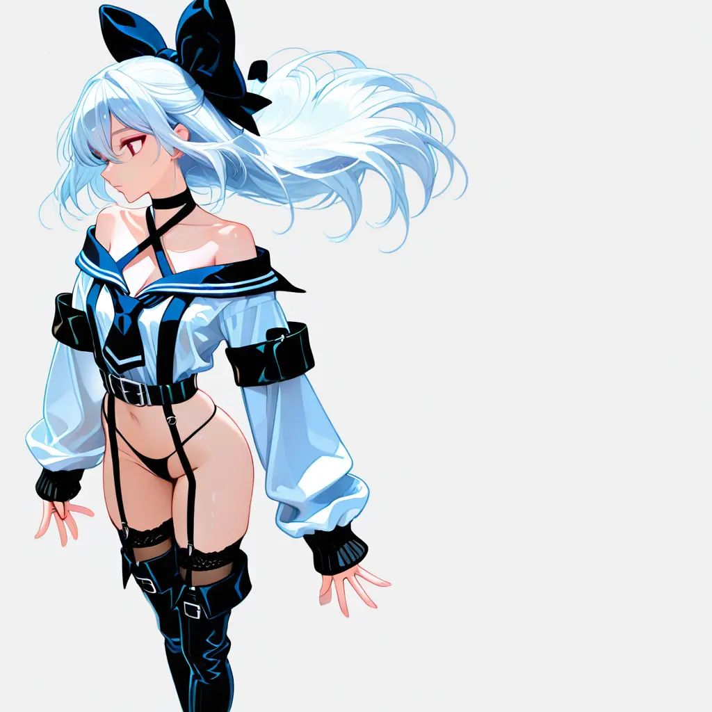 black armbands on both arms,  ,  bare Shoulder on Tensor.Art