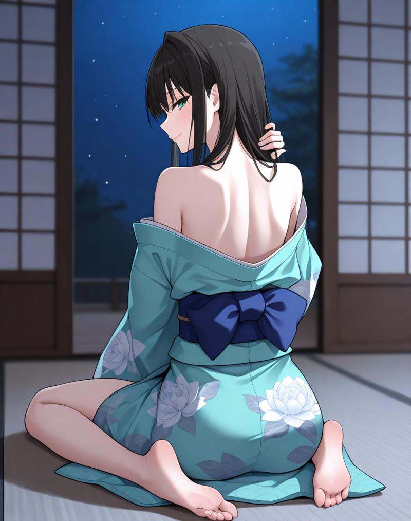 yoo_na-ri,  black hair,  long hair on Tensor.Art