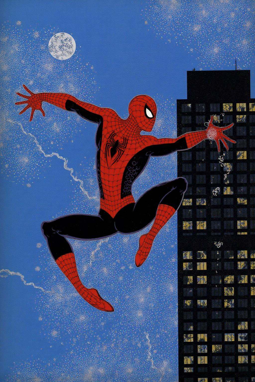 erte1 illustration. Spider-man climbing a skyscraper on Tensor.Art