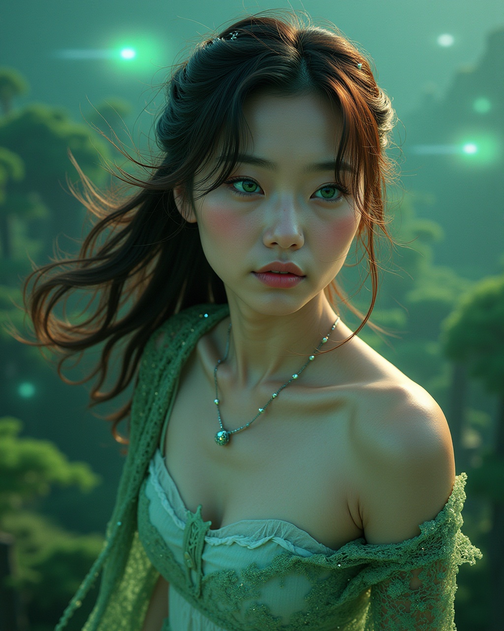 A beautiful and youthful asian girl,  19 years old,  showcases her striking looks with a slender body on Tensor.Art