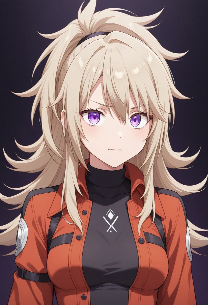 1 girl,  sasha necron,  purple eyes on Tensor.Art