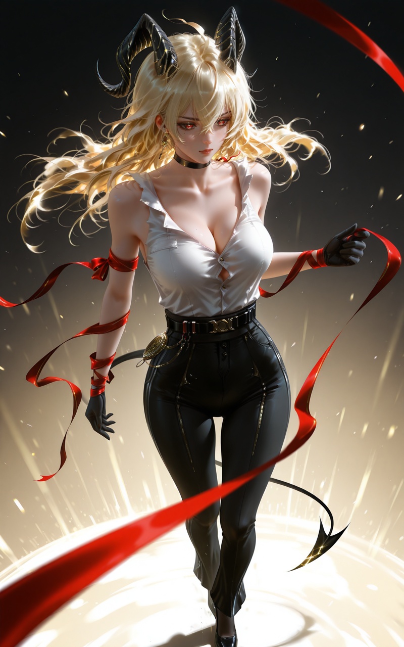 zani\(wuthering waves\)\(clothes bursting\),  horns,  1girl on Tensor.Art