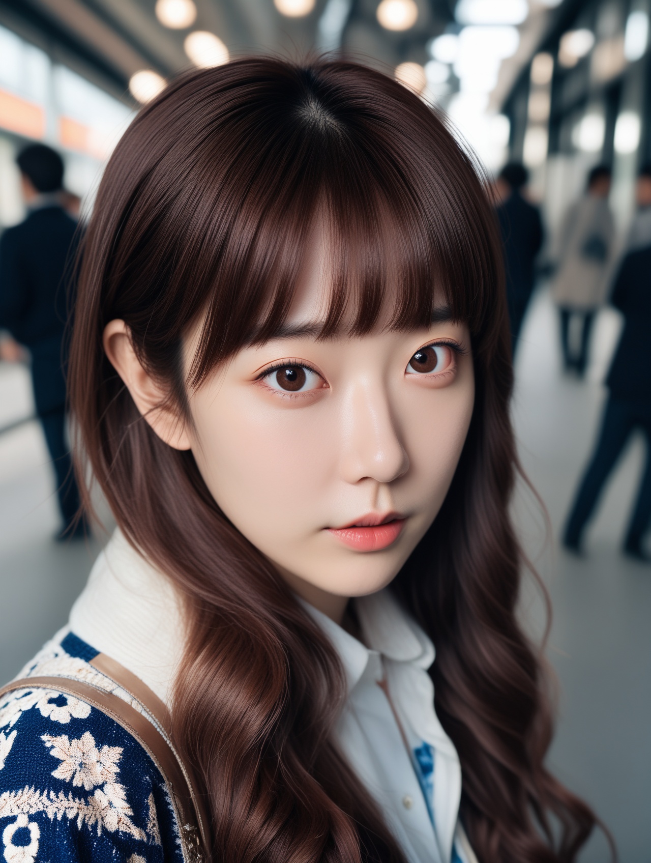 portrait photo of 23 years old J-pop woman,  pale skin,  (pout on Tensor.Art