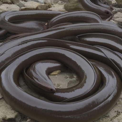 out of frame,  no humans,  Four eels on Tensor.Art