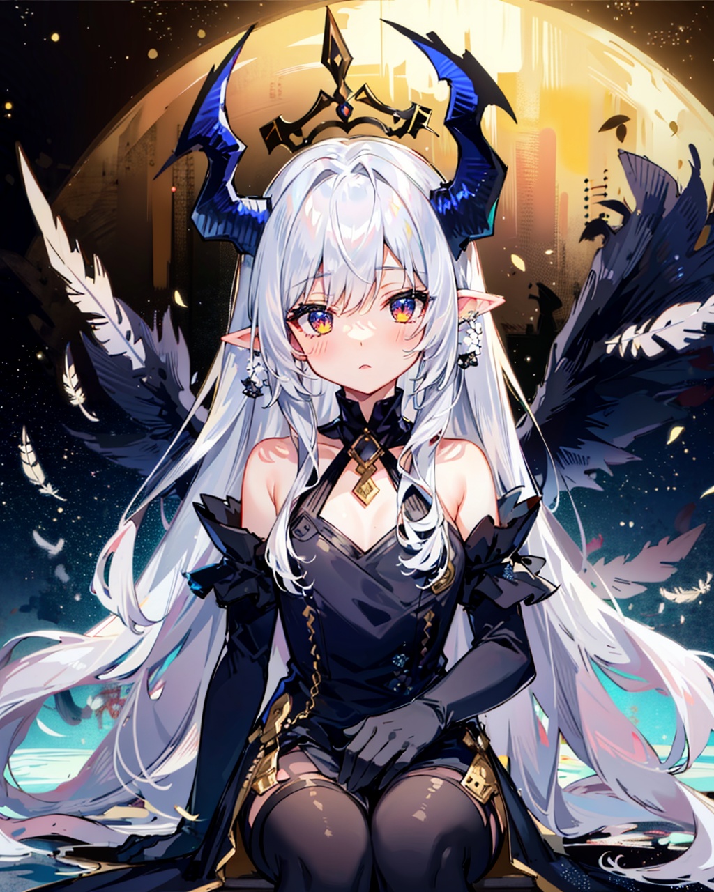 1girl,  bare shoulders,  flat_chest on Tensor.Art