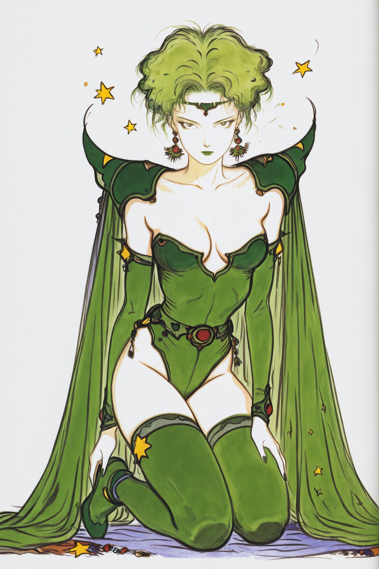 1girl,  solo,  green hair on Tensor.Art